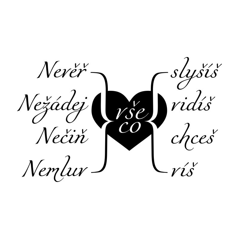 Dekorace na zeď - nápis - Šťastný život - Pieris design