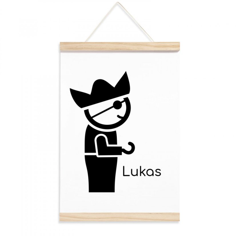 Dětský plakát se jménem pro kluka -  Pirát