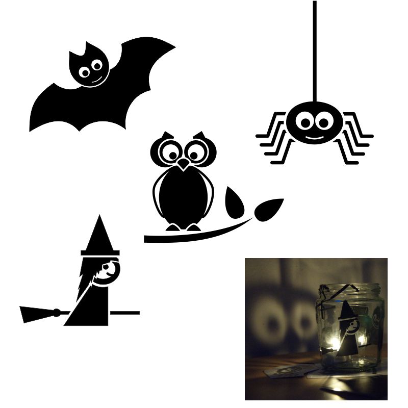 Podzimní diy - samolepky na Halloweenský svícen