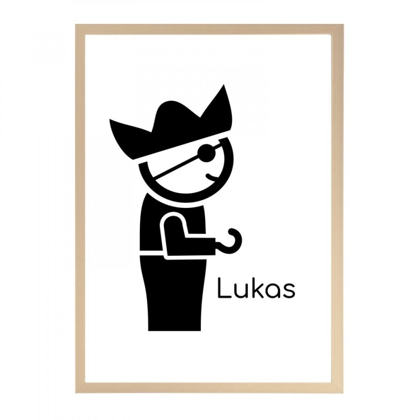 Dětský plakát se jménem pro kluka -  Pirát
