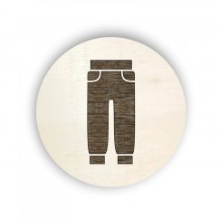 Dřevěný štítek kolečko - oblečení - tepláky