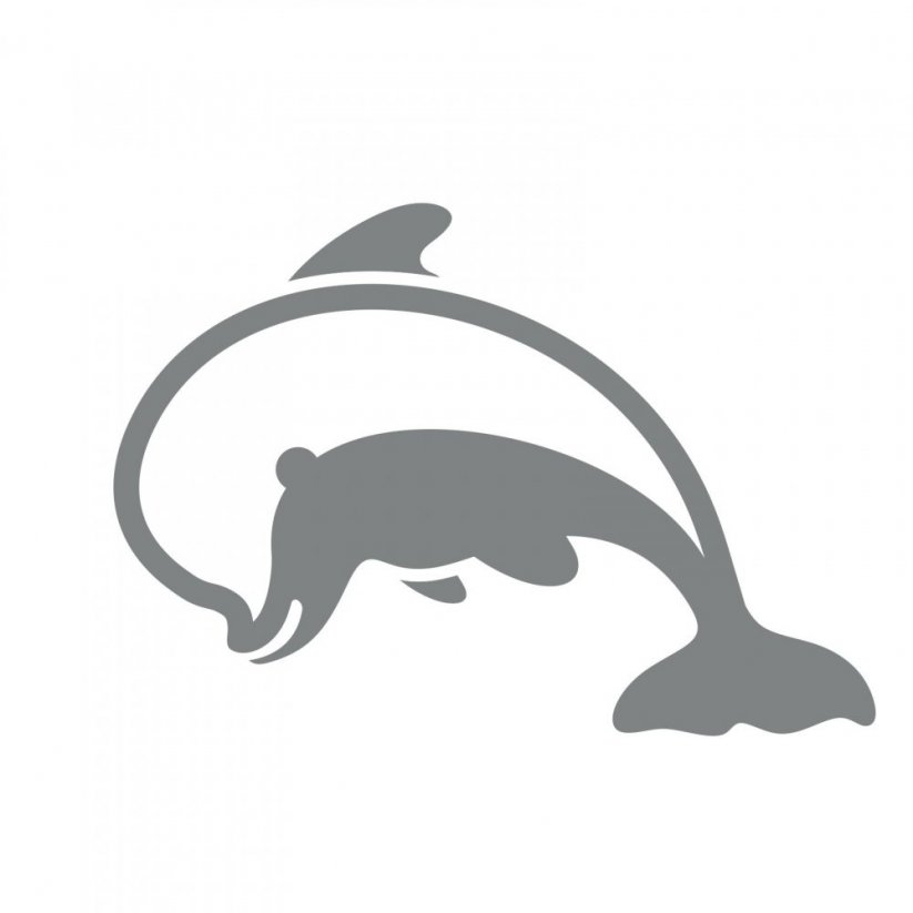 Delfín - dětská samolepka na zeď - Barva: černá