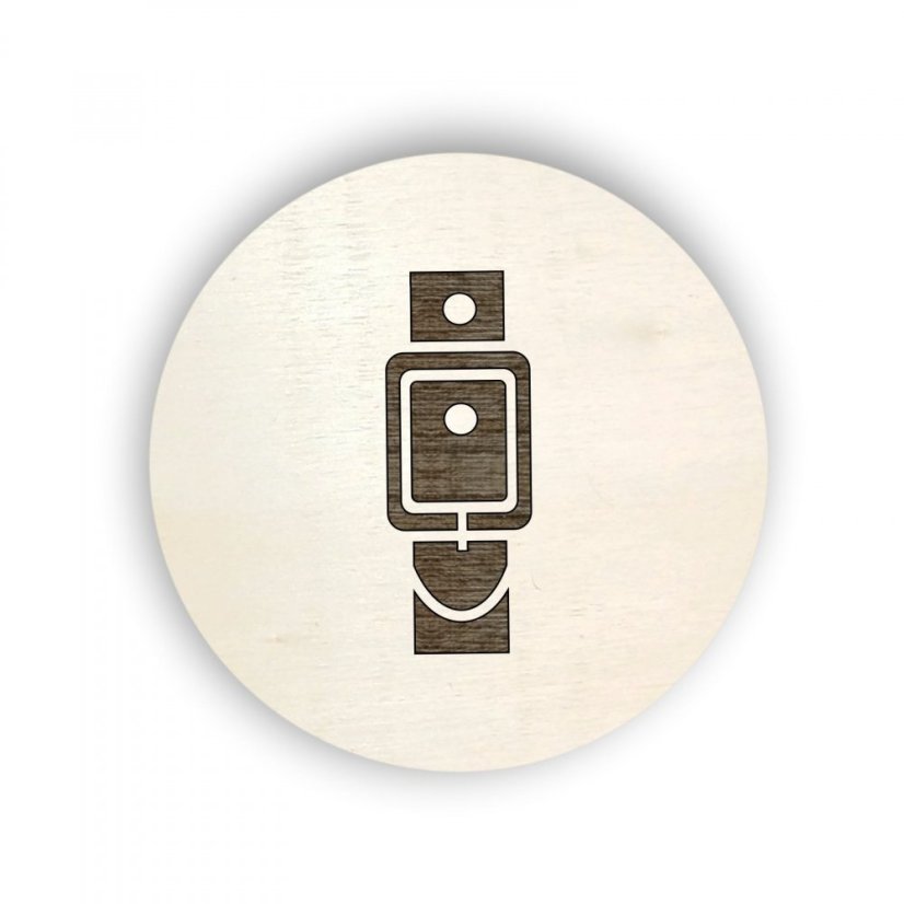 Dřevěný štítek kolečko - oblečení - pásek