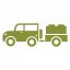 Jeep auto s kockou - nálepka na stenu - Farba: studená zelená