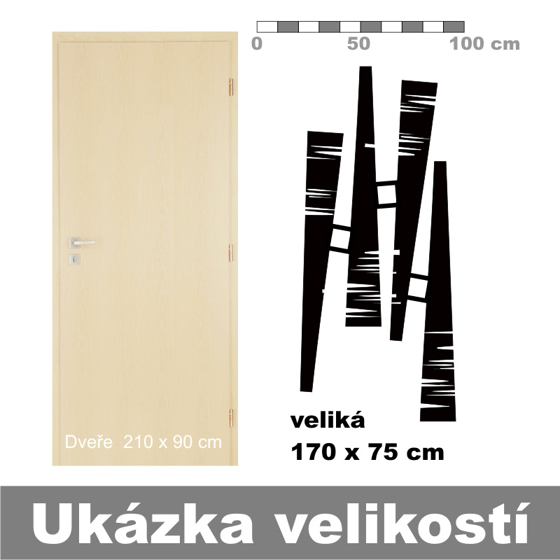 Dřevo - samolepka na zeď - Barva: limetková