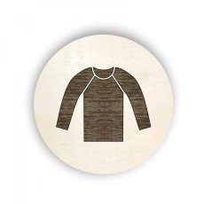 Drevený štítok koleso - oblečenie -tričko s dlouhým rukávom