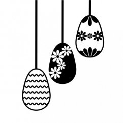 jarní samolepky na okno - Vajíčka s tradičním motivem