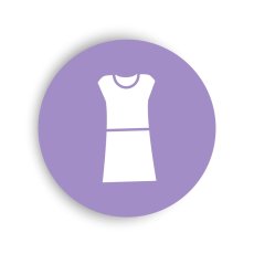 Rozlišovací štítek na box na hračky - piktogram oblečky