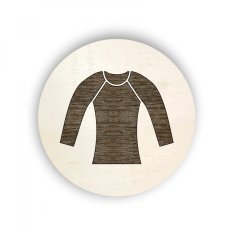 Dřevěný štítek kolečko - oblečení  - dámské tričko s dlouhým rukávem