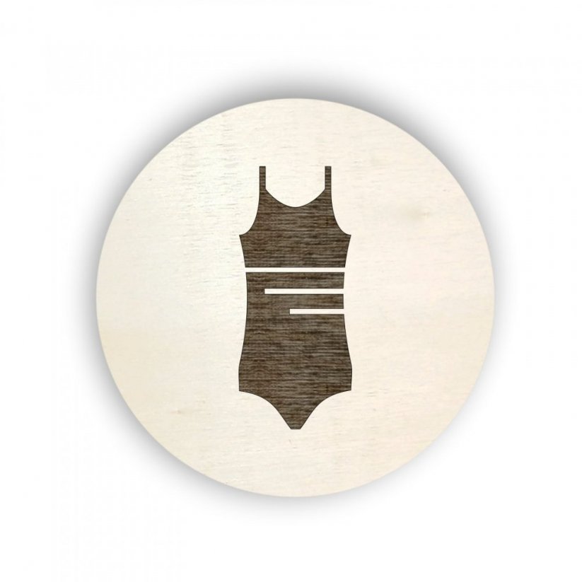 Dřevěný štítek oblečení - dámské plavky - kolečko