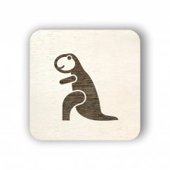 Dřevěný štítek na box s dinosaury - čtvereček