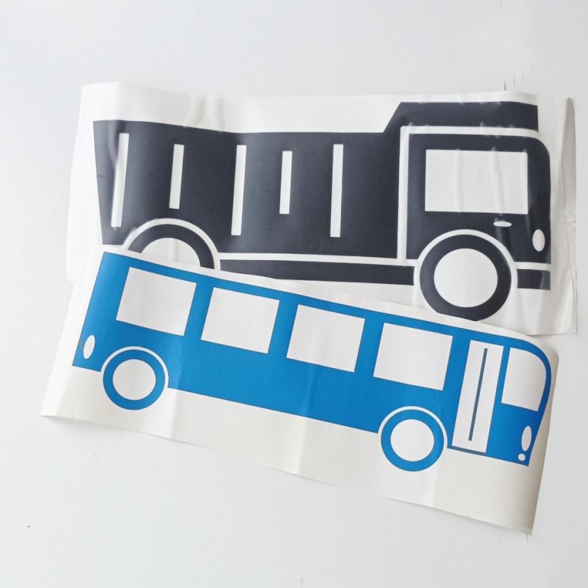 Sada samolepek Autobus a sklápěčka