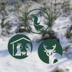Gule s betlehemom, anjelom a jeleňom - nálepky na okno