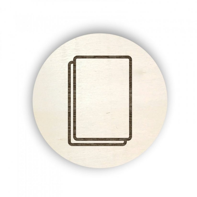 Dřevěný štítek na box kolečko - tvoření  - papíry