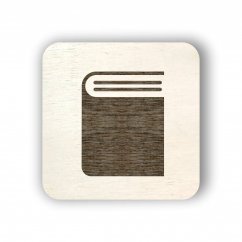 Dřevěný štítek na box s knížkami - čtvereček