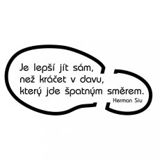 Motivační citát, samolepka na zeď, Je lepší jít sám, než s davem, který jde špatným směrem Motivační citát, samolepka na zeď, Je lepší jít sám, než s davem, který jde špatným směrem
