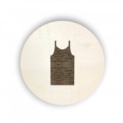 Dřevěný štítek kolečko - oblečení - tílko