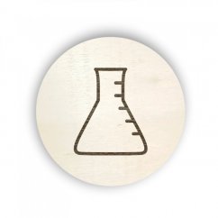 Dřevěný štítek na box kolečko - hračky - věda