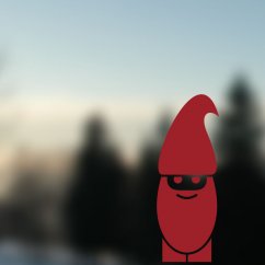 Vianočný škriatok - nálepka na okno