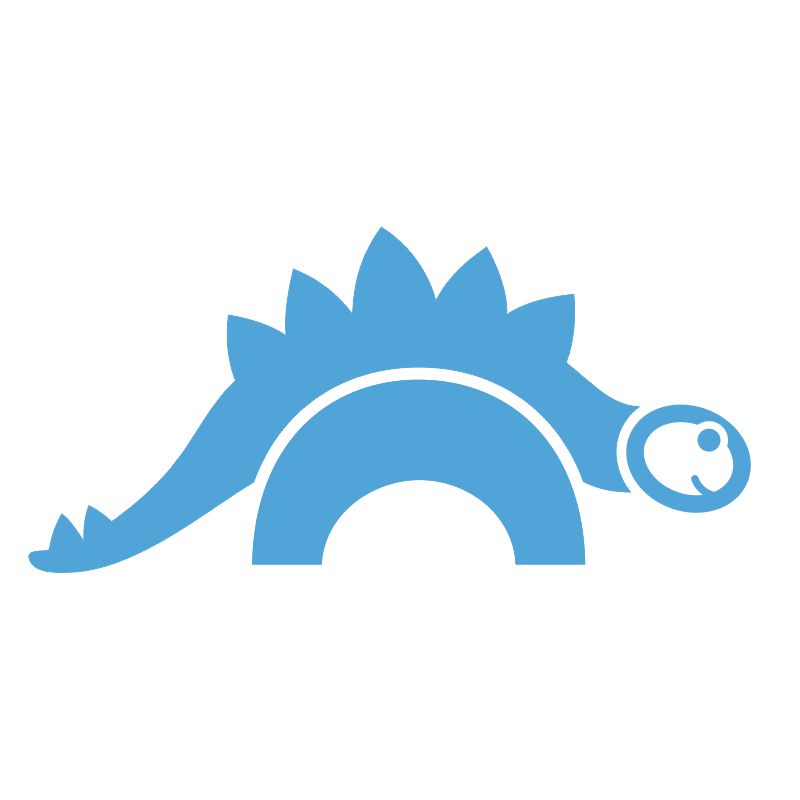 Dinosaurus Stegosaurus - dětská samolepka na zeď - Barva: bílá