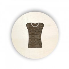 Dřevěný štítek kolečko - oblečení - dámské tričko s krátkým rukávem