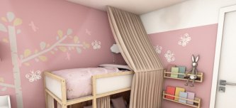 Inspirace dívčí pokoj Ikea růžová