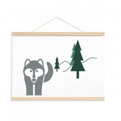 Dětský plakát vlk v lese