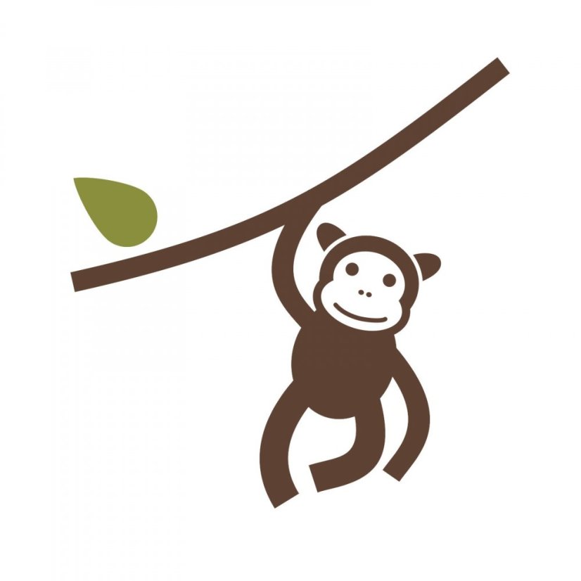 Opička na větvi - Dětské samolepky na zeď džungle