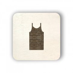 Dřevěný štítek oblečení - tílko - čtvereček