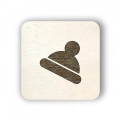 Dřevěný štítek oblečení - čepice