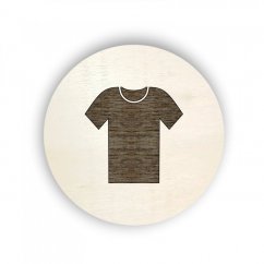 Drevený štítok koleso - oblečenie - tričko s krátkym rukávom