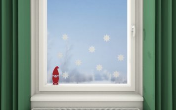 Samolepka na okno vánoční skřítek