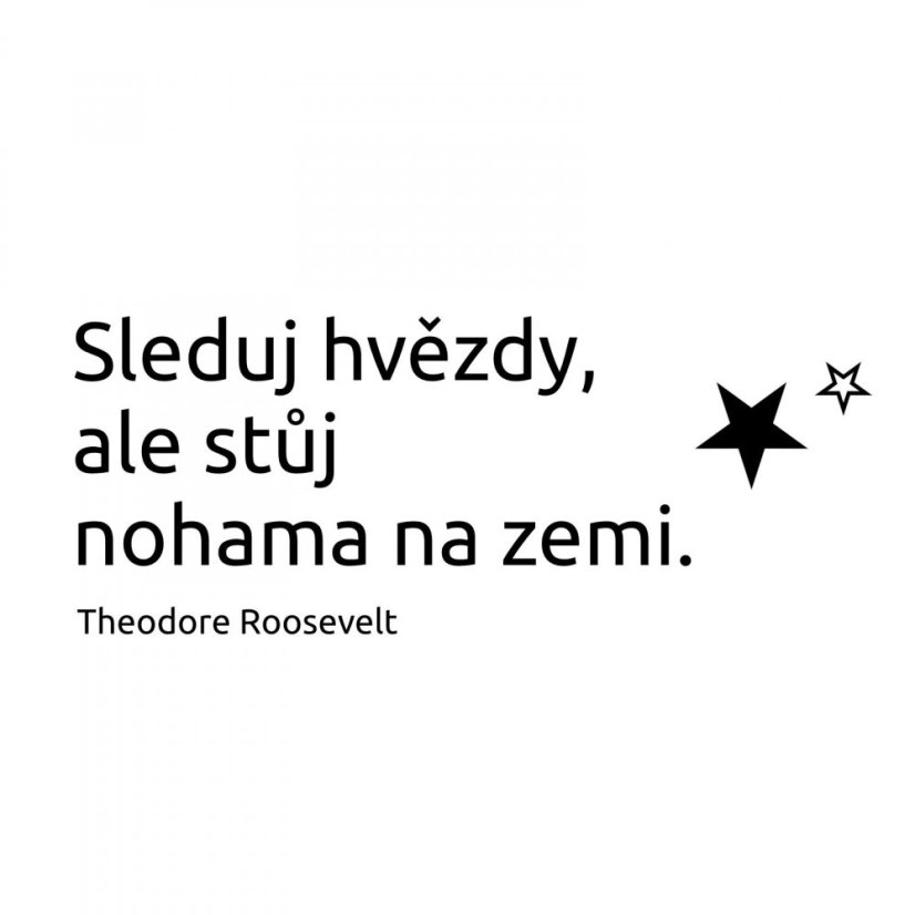 Motivační citát "Sleduj hvězdy, ale stůj nohama na zemi."