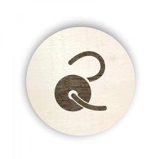 Dřevěný štítek kolečko - hračky - korálky