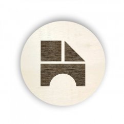 Dřevěný štítek na box kolečko - stavebnice - kostky