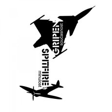 Samolepka na zeď Gripen a Spitfire