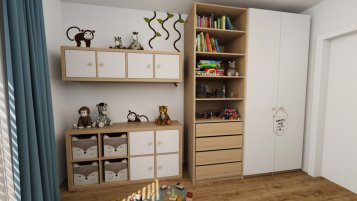Dětský pokoj džungle - samolepky opice stromy