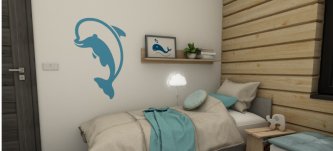 Mořský dětský pokoj s delfínem