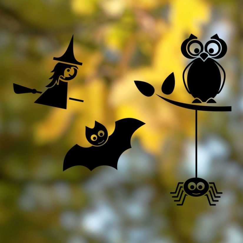 Podzimní samolepky na okno halloween