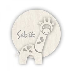 Drevené meno na stenu - žirafa
