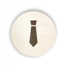 Dřevěný štítek kolečko - oblečení - kravata