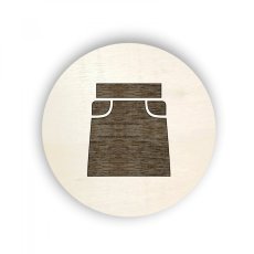 Dřevěný štítek kolečko - oblečení - sukně