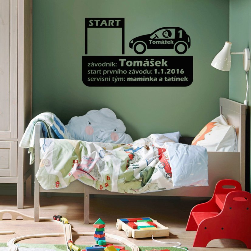 Samolepka jméno pro Rally závodníka