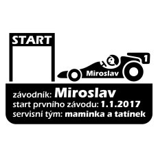 Samolepka na stěnu - jméno - závodník formule 1 - Pieris design