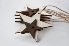 hvězda - dřevěné vánoční ozdoby