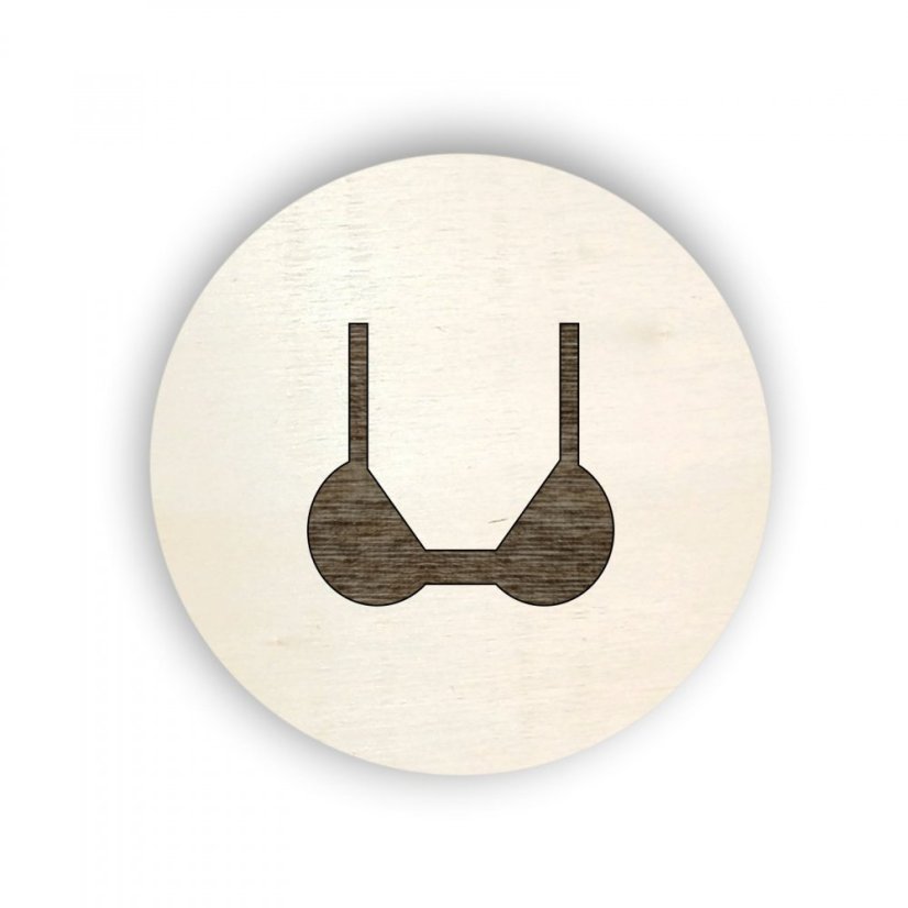 Dřevěný štítek kolečko - oblečení - podprsenka