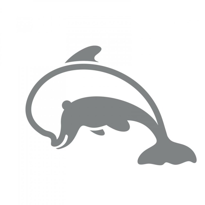 Delfín - dětská samolepka na zeď - Barva: olivová