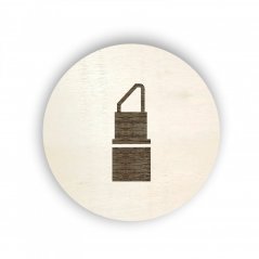 Dřevěný štítek na box kolečko - líčidla