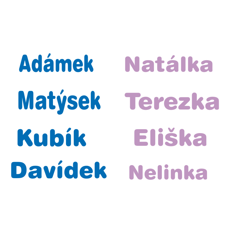 Nálepka s menom na požiadanie - tučné písmo