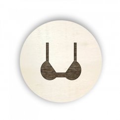 Dřevěný štítek kolečko - oblečení - podprsenka